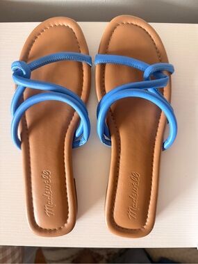 Madewell Pretty Femme Slide Sandals Blue Size 8.5